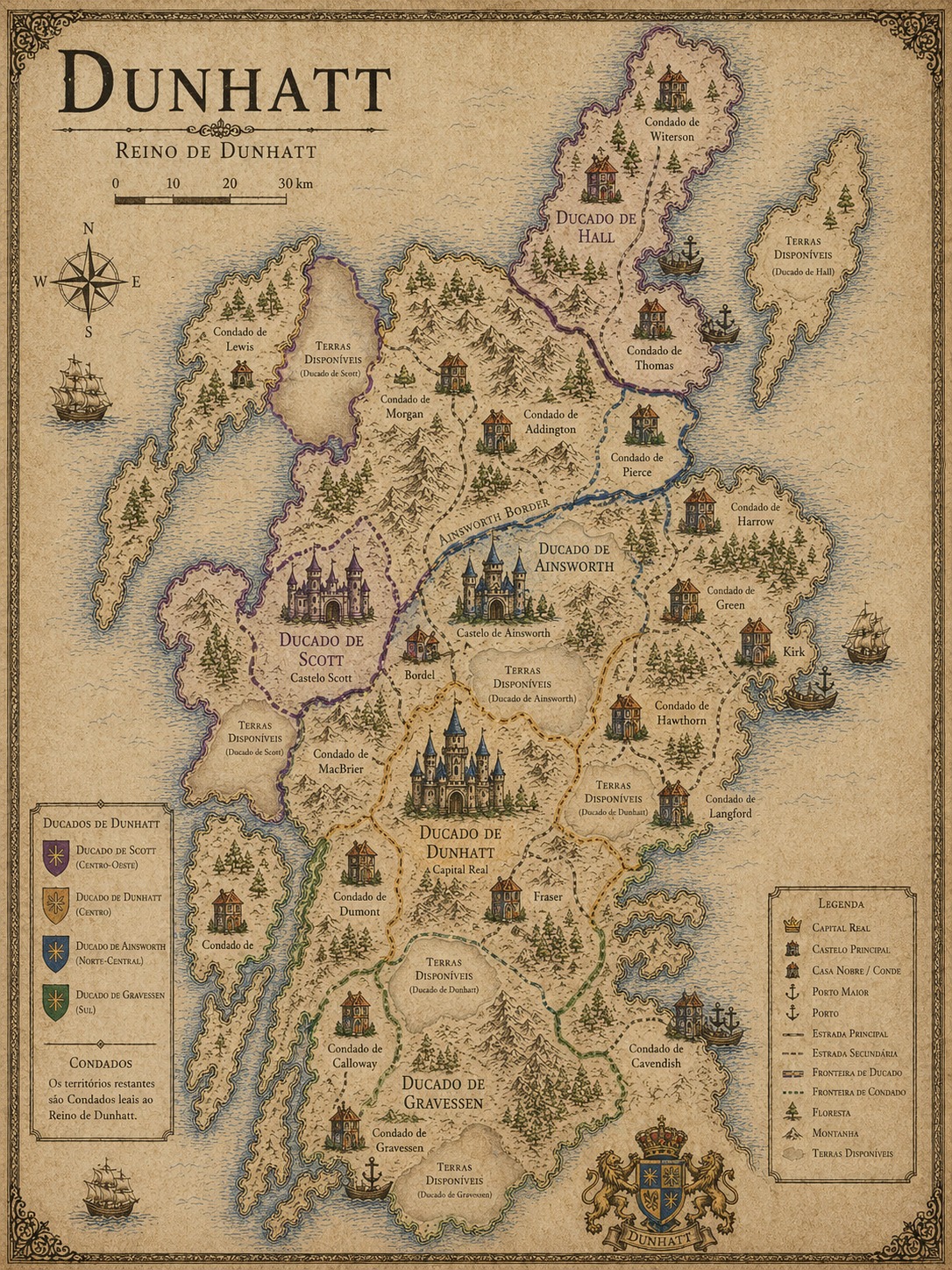 Mapa para situar onde fica cada lugar